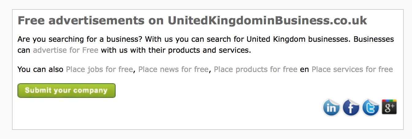 Free advertising in the UK